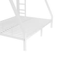 thumbnail image 5 of Bellemave Metal Bunk Beds Twin over Full Bunk Bed for Teens, Kids Space-saving Bunk Bed Frame with 2 Ladders and Full-Length Guardrails, No Box Spring Needed, Off White, 5 of 9