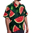 thumbnail image 2 of Watermelon Men's Casual Hawaiian Shirt Printed Button Down Short Sleeve Summer Beach Shirts Unisex, 2 of 6