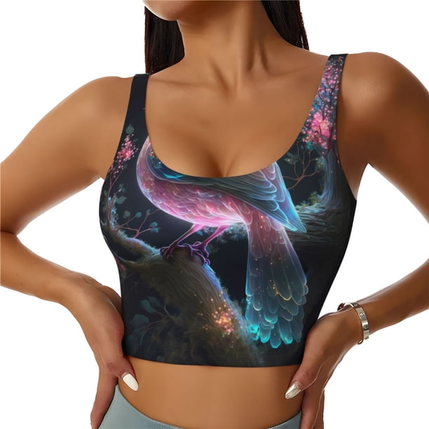 Balery Bird 3 Sujetadores deportivos con espalda cruzada para mujer, acolchados, sin costuras, de alto impacto, ideales para yoga, gimnasio, entrenamiento y fitness.-Large