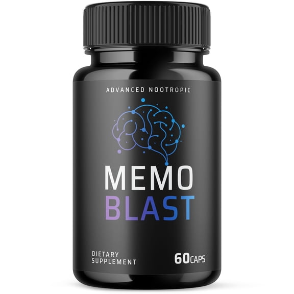 Memo Blast Advanced Formula Brain Support Pills Maximum Strength Supplement MemoBlast 60 Capsules