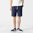 thumbnail image 7 of OWMEOT Cotton Linen Beach Shorts Mens Summer Swim Trunks Lightweight Comfortable Bathing Suits Drawstring Vacation Board Shorts, 7 of 7