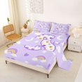 thumbnail image 2 of Castle Fairy Rainbow Letter S Queen Sheet Sets 4 Pieces for Kids,Cartoon Love Heart Print Bed Set, 2 of 6