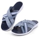 thumbnail image 1 of Sandalias deslizantes para mujer con puntera abierta y correa cruzada zapatos de casa para verano, 1 of 8