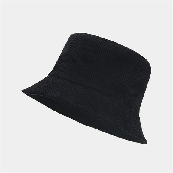 ZSQDM Men's and Women's Autumn and Winter Corduroy Patchwork Fisherman's Hat Double Wear Basin Hat Visor beanie Captain Hat Bucket Hats Black Baseball Cap