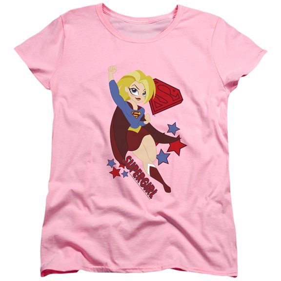 Dc Superhero Girls/Supergirl S/S Women'S T-Shirt-Pink