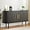 Black, variant on Grepatio 55" Sideboard Buffet Cabinet with Fluted Slide Doors, Tambour Storage Cabinet with Shelves, Modern Credenza Sideboard Buffet Console Cabinets for Living Room Hallway Entryway (Brown)