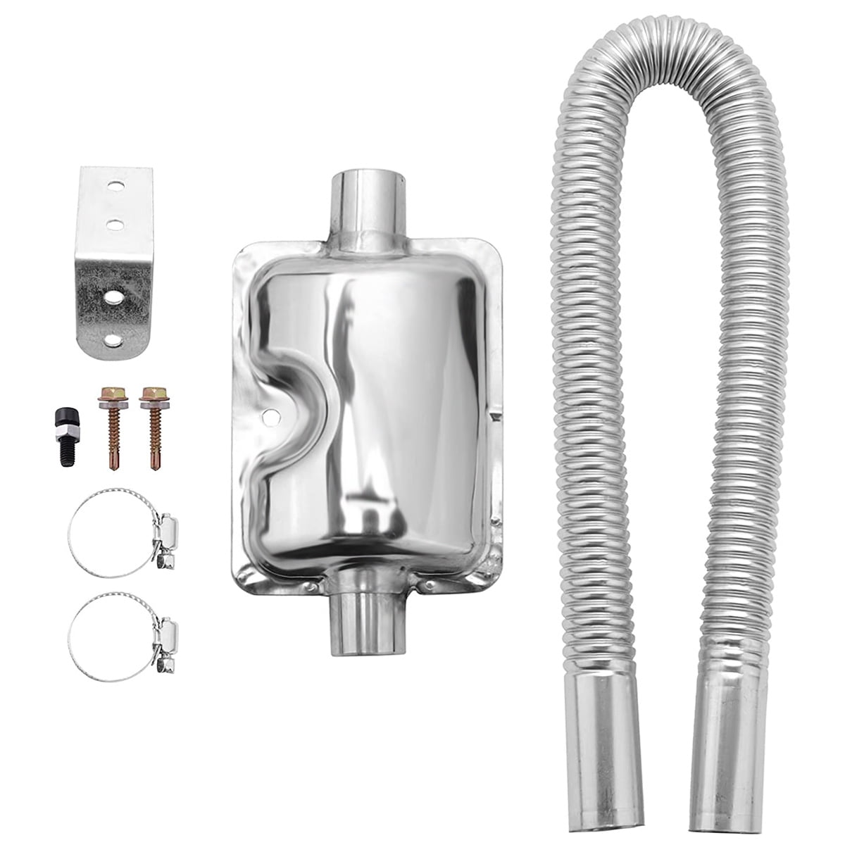 Gpoty Parking Heater Pipe Set with Fixed Clip Stainless Steel Parking
