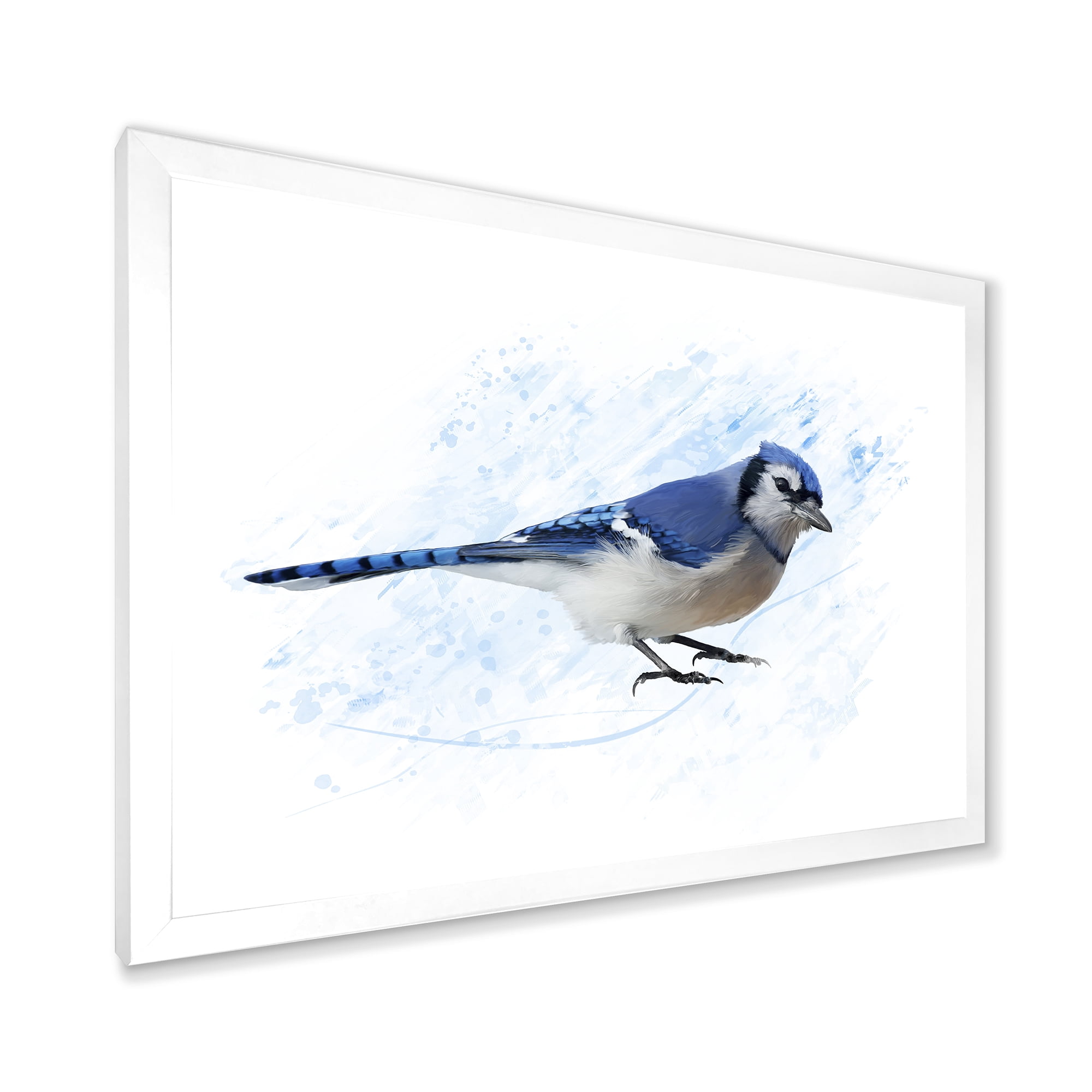Designart 'Ancient Blue Jay Bird' Traditional Framed Art Print