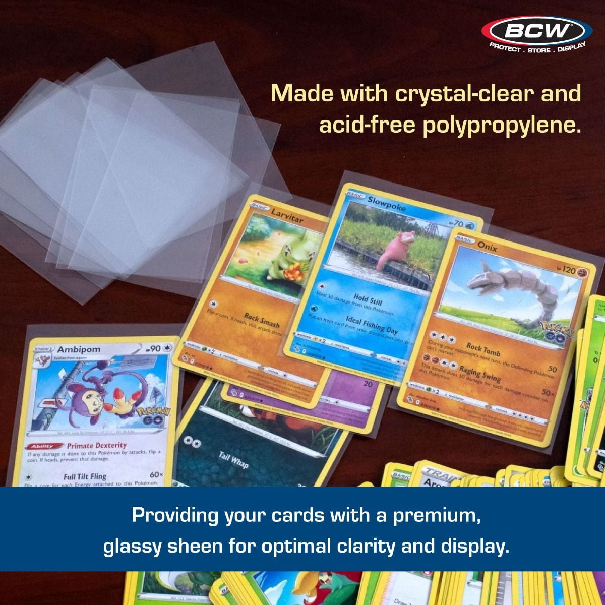 100 packs of 100 (10000) BCW Clear Standard Sized Card Sleeves