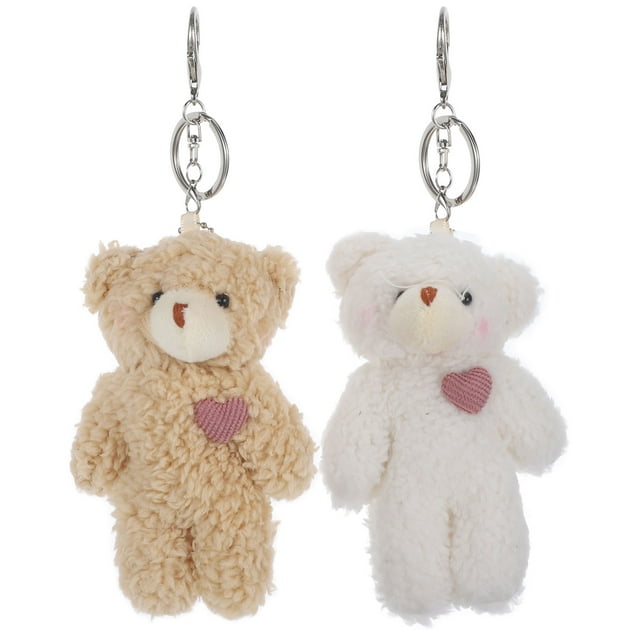 2pcs Lindo llavero de peluche con llaves de peluche con llavero