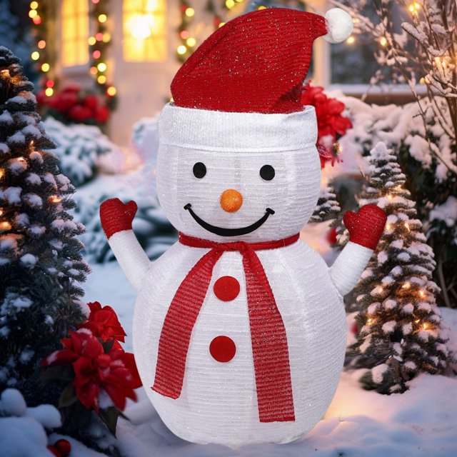Luces de Navidad Al Aire Libre Ganfancp Muñeco de Nieve LED Plegable 1X