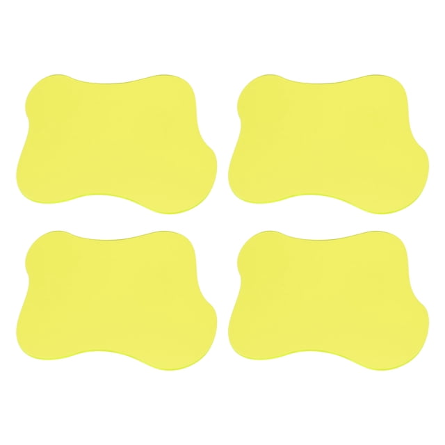 Unique Bargains 4pcs Acrylic Irregular Coaster, Creative Coaster Mug Pad Coffee Cup Coaster, Yellow (7x6 Inch)