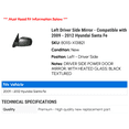 thumbnail image 2 of Left Driver Side Mirror - Compatible with 2009 - 2012 Hyundai Santa Fe 2010 2011, 2 of 2