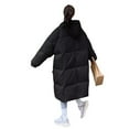 thumbnail image 5 of Chaqueta de algodón de plumón de tamaño mediano a largo para mujer, chaqueta de algodón holgada y gruesa con capucha y bolsillo grande, 5 of 5