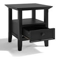 thumbnail image 3 of SIMPLIHOME Amherst SOLID WOOD 19 inch wide Square Transitional End Side Table in Black with Storage, 1 Drawer and 1 Shelf, for the Living Room and Bedroom, 3 of 5