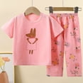 thumbnail image 2 of Hessimy Toddler Baby Girl Summer Outfit Short Sleeve T Shirt Top Casual Shorts Set Infant Newborn Clothes,Newborn Soft（Red,5-6 Years), 2 of 4