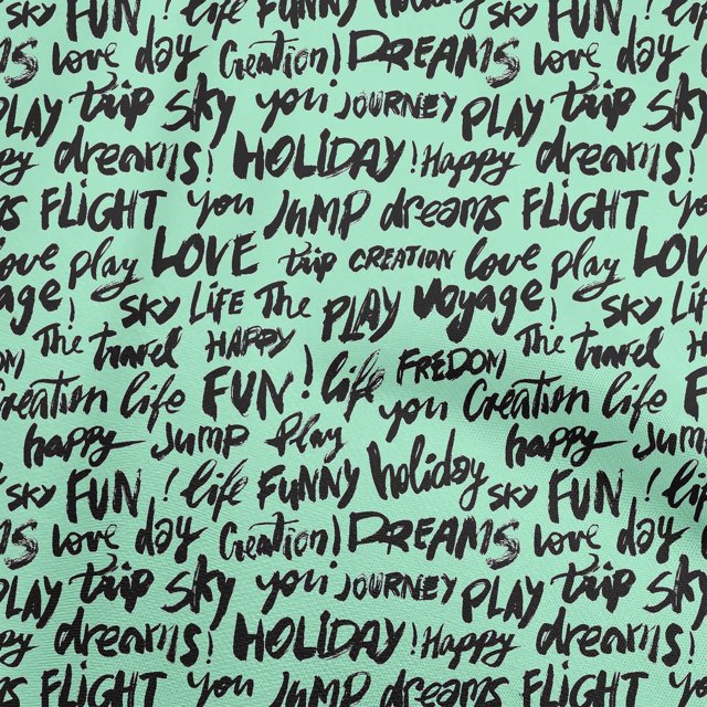 oneOone Cotton Silk Mint Green Fabric Text Craft Projects Decor Fabric Printed By The Yard 42 Inch Wide-R9