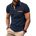 thumbnail image 2 of BVOFAR Short Sleeve Golf Shirts for Men Big and Tall Moisture Wicking Polos Shirt with Pockets Business Casual Collared T-Shirt Navy XXXXXL, 2 of 6