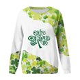thumbnail image 4 of xixinqiwan St Patricks Day Shirt for Women Plus Size,Women's Shamrock Long Sleeve Shirts Lucky Green Glitter Pullover Tops, 4 of 6