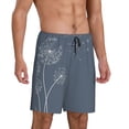 thumbnail image 2 of Xecao White Dandelion Print Men's Sleepwear Shorts Pajama Bottom Lounge Short ,Nightwear with Convenient Pockets for Relaxed Home Wear-X-Large, 2 of 6