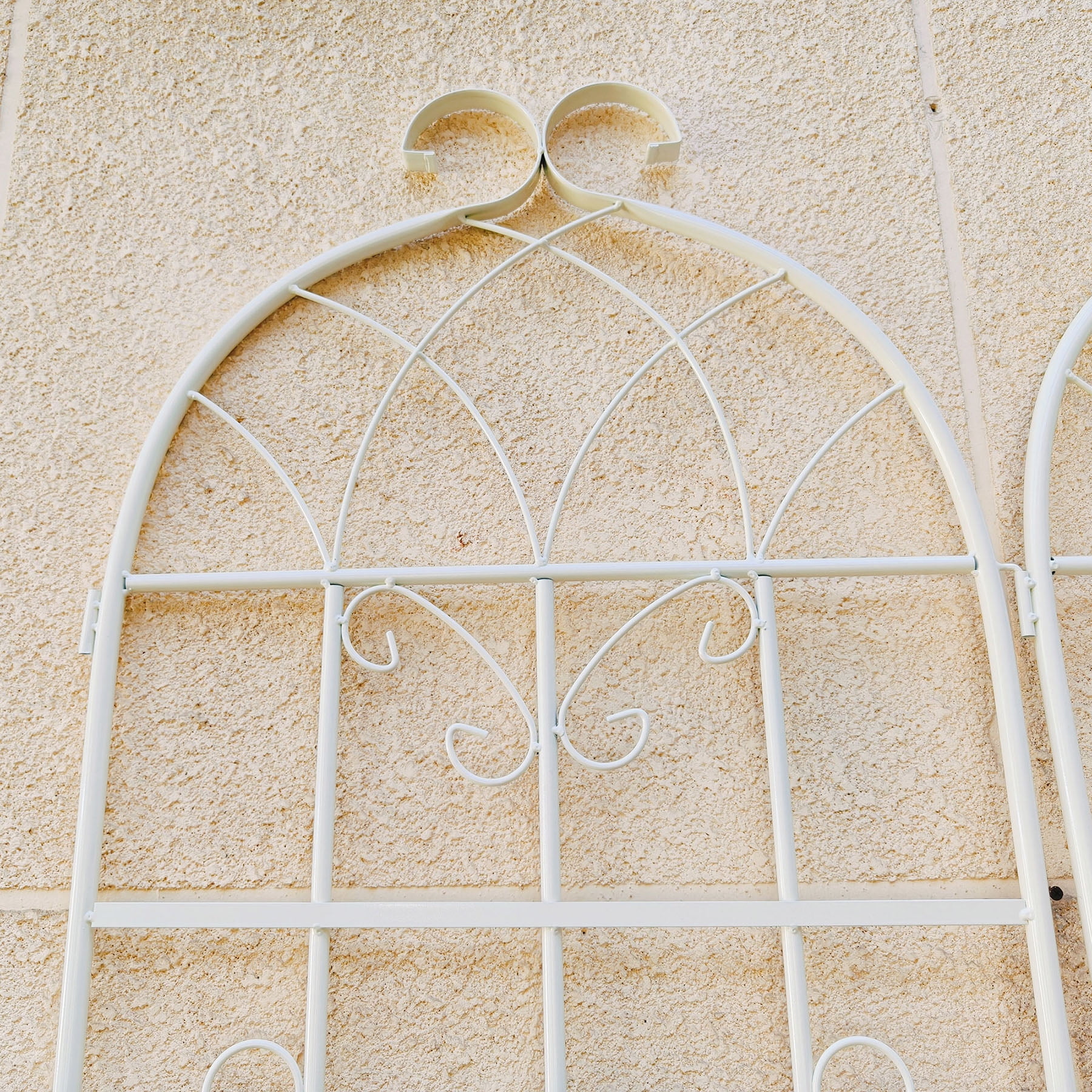 2 Pack Large Garden Trellis 86.7" H x 19.7" W Heavy Duty Rustproof White Iron Plant Trellis for Potted Plant Support Metal Climbing Rose Trellis Vine Vegetable Cucumber