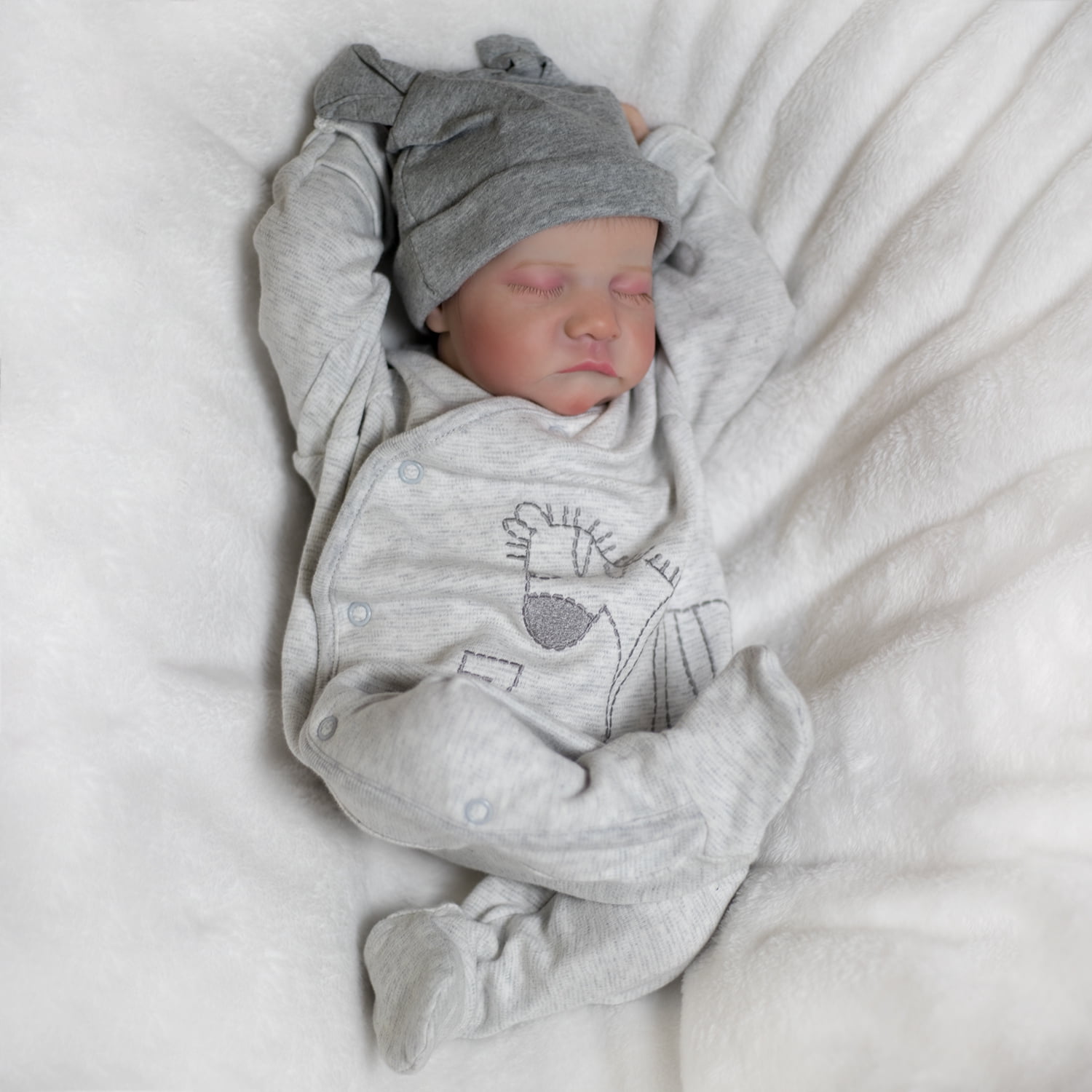 18INCH Handmade Reborn Newborn Baby Boy Doll Soft Cloth Body Lifelike Dolls with Accessories