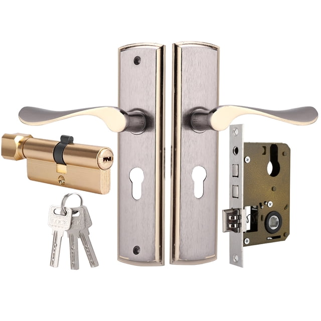 Cerradura De Aluminio ANGGREK Cerradura De Puerta De Sala De Estar Titanio negro dorado