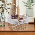 thumbnail image 4 of WRISTBIQUE 1Ud Cesta Tejida De Rattan Con De Tela Para Guardar Postres Y Snacks, 4 of 6