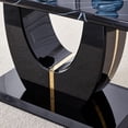 thumbnail image 6 of 63" Faux Marble Dining Table for 6 ,Sudica Faux Marble Dining Room MDF Table with U-Shaped Bracket Support, Black, 6 of 9