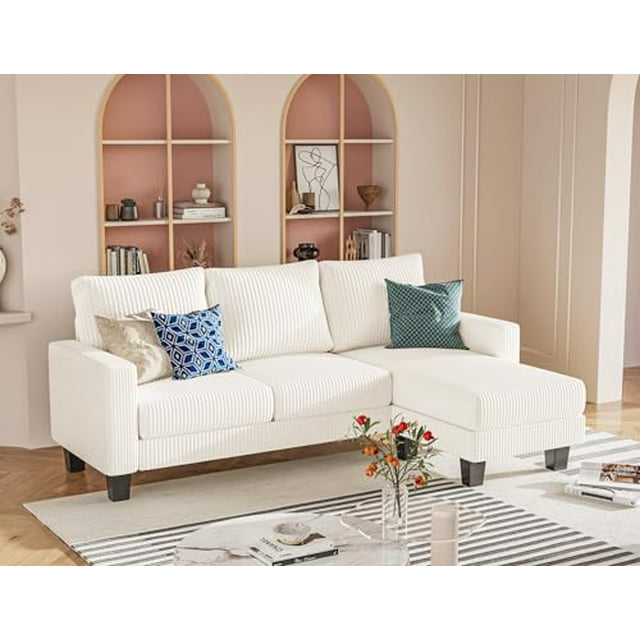Homall Canapé Sectionnel Convertible pour Salon, Canapé en L 3 Places avec Méridienne Réversible, Petit Canapé pour Appartement