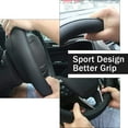thumbnail image 4 of Microfiber Leather Steering Wheel Cover, 15 Inch, Universal Steering Covers Fit 15 inches Auto Car Wheel Protector, Anti-Slip, Heat Resistant, Comfortable Wrap, Cars Accessories (Black), 4 of 6