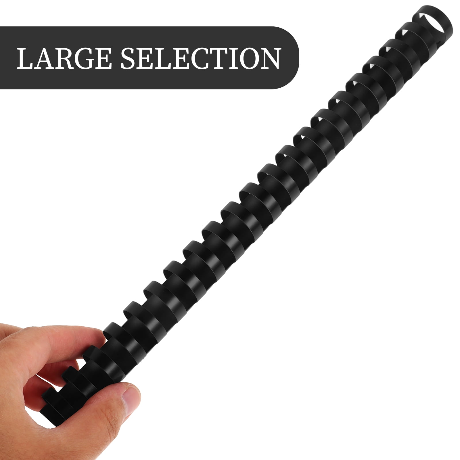 MLINS 1 Box of 50pcs Ring Sticks with 21 Rings Plastic Comb Bindings Loose-leaf Book Text Binding(22mm Black)