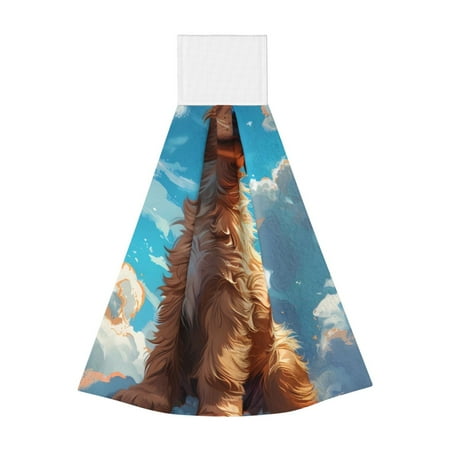 

Jgfou Cartoon Cloud Puppy Print Coral Fleece Microfiber Hanging Hand Towel Soft Premium Dishcloths Multi-Purpose Dust and Stain Removal Cleaning Supplies