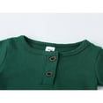 thumbnail image 4 of PENGXIANG Lovely Baby Romper  Short Sleeve  Neck Solid Color Ribbed Buttoned Short Pants for Summer Spring  Kids Clothing, 4 of 7