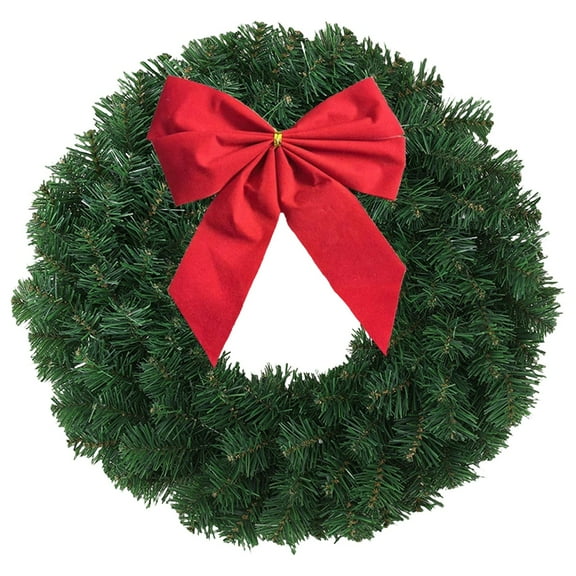 MOQIN 12 inch Norfolk Pine Wreath with Red Bow,Christmas Wreaths for Front Door,Artificial Real Touch Wreath for Door Wall Windows Mantle Outdoor Christmas Decoration
