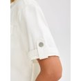 thumbnail image 5 of DARING DIVA Women's Short Sleeve Denim Collared Button Up Cropped Jean Jacket XL White, 5 of 7