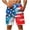 Dark Blue, variant on Mens USA Flag Board Shorts Elastic Waist Drawstring Quick Dry Swimwear Lightweight Casual Patriotic Printed Beach Shorts with Pockets Beige M