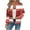 Red|Striped, variant on Full-zip Jacket for Women without Hood Trendy Waffle Knit Graphic Printed Casual Bomber Coat Long Sleeve Outerwear (XL, Black|Plaid)