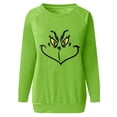 thumbnail image 2 of Chandail de Noël Abordable Corashan Chandail de Noël Laid Blouses à Manches Longues pour Femmes Décontracté Col Rond Chemise Blouse Imprimée Hauts Coupe Ample Automne Vert, m, 2 of 4