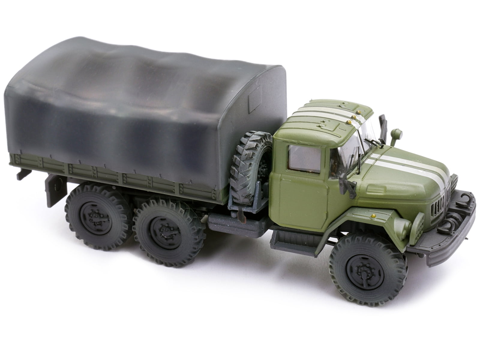 ZIL 131 Cargo Truck Green with White Stripes 