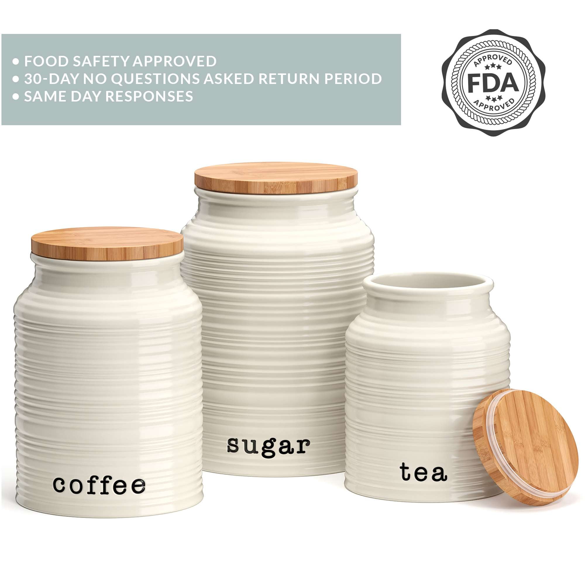 Coffee Tea Sugar Flour Metal Tin Jars Food Storage Container Set Kitchen  Canister Set - Canister Sets - Galvanized decor products manufacturer for  home and garden