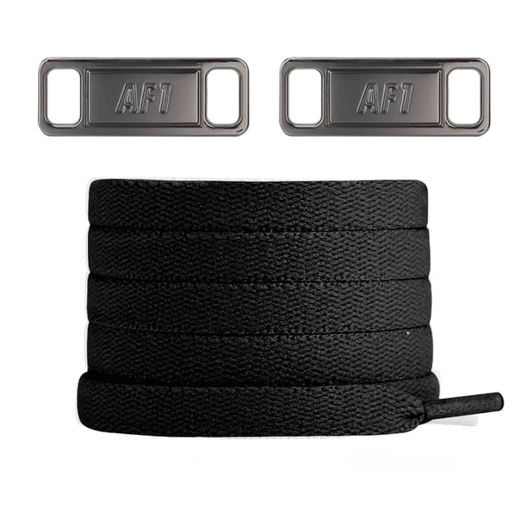 YLOKO Air Force 1 - Cordones para zapatos con cordones originales para zapatillas, etiqueta de encaje de metal para zapatillas, diseños personalizados para tu AF1 (negro)