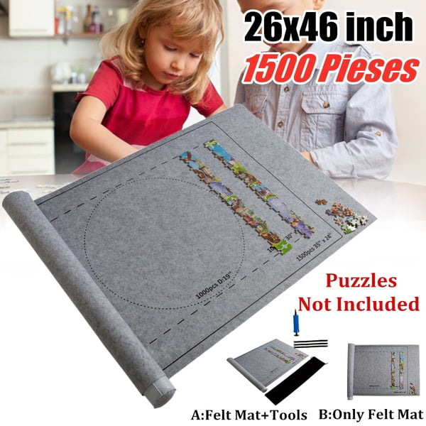 Puzzles Mat Jigsaw Roll Felt Mat Jigsaw Puzzle Mat Play Mat Puzzles Blanket for Up to 1500 Pieces Puzzles Travel Storage Bag 