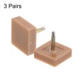 thumbnail image 3 of 3 Pairs TPU Kitten Heel Tips Shoes Replacement Tap for Women High Heels, 2.4mm Pin, 16mm Square Heel Caps, Beige, 3 of 5