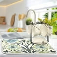 thumbnail image 5 of Yayeee Dish Drying Mat for Kitchen Counter 16"x18" Microfiber Absorbent Pad, Blue Floral Pattern, 5 of 7