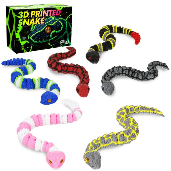 Serpiente flexible impresa en 3D TXB3DOK de 106 cm con dientes brillantes
