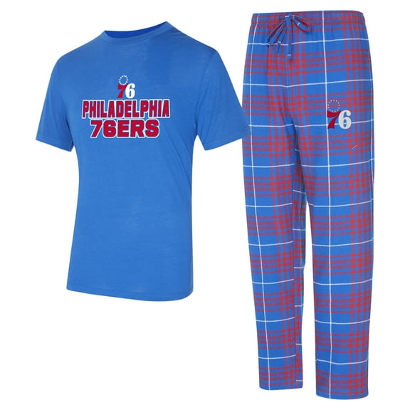 Men's Concepts Sport Royal/Red Philadelphia 76ers Vector Top & Flannel Pants Sleep Set