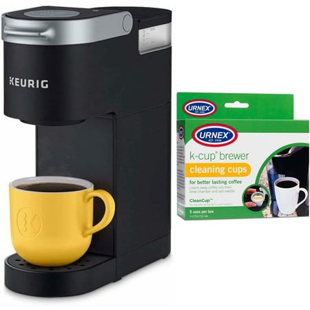 

GnHoCh K-Mini Single Serve K-Cup Pod Coffee Maker (Black) Bundle with Cleaning Cups (5 Cups) - (2 Items)
