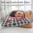 thumbnail image 5 of Valentine's Day Pillow Covers, Linen Long Throw Pillow Case, Red Gnomes Love Checkered Buffalo Holiday Pillow Protector Decorative Cushion Cover for Living Room/Bedroom 20" x 36", 5 of 8