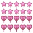 thumbnail image 1 of KAKOWELY 20 globos metálicos de aluminio con forma de corazón y estrella para decoración de cumpleaños, bodas y fiestas (rosa, 10 en forma de corazón + 10 en forma de estrella)., 1 of 4